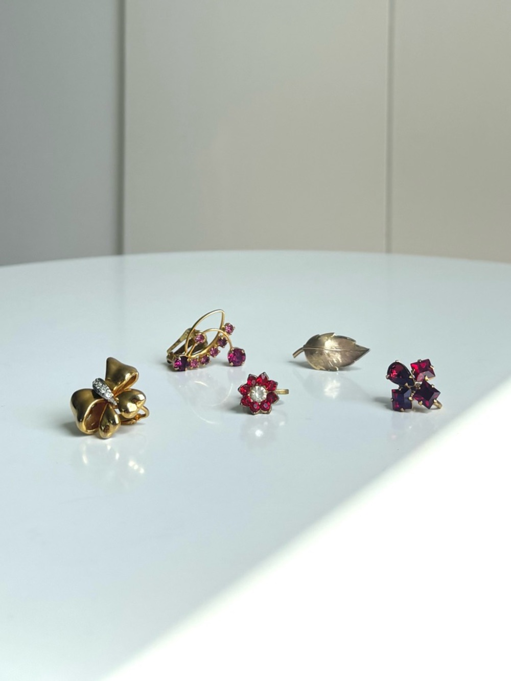 Mismatch Assorted Vintage Gold Clip On Earrings